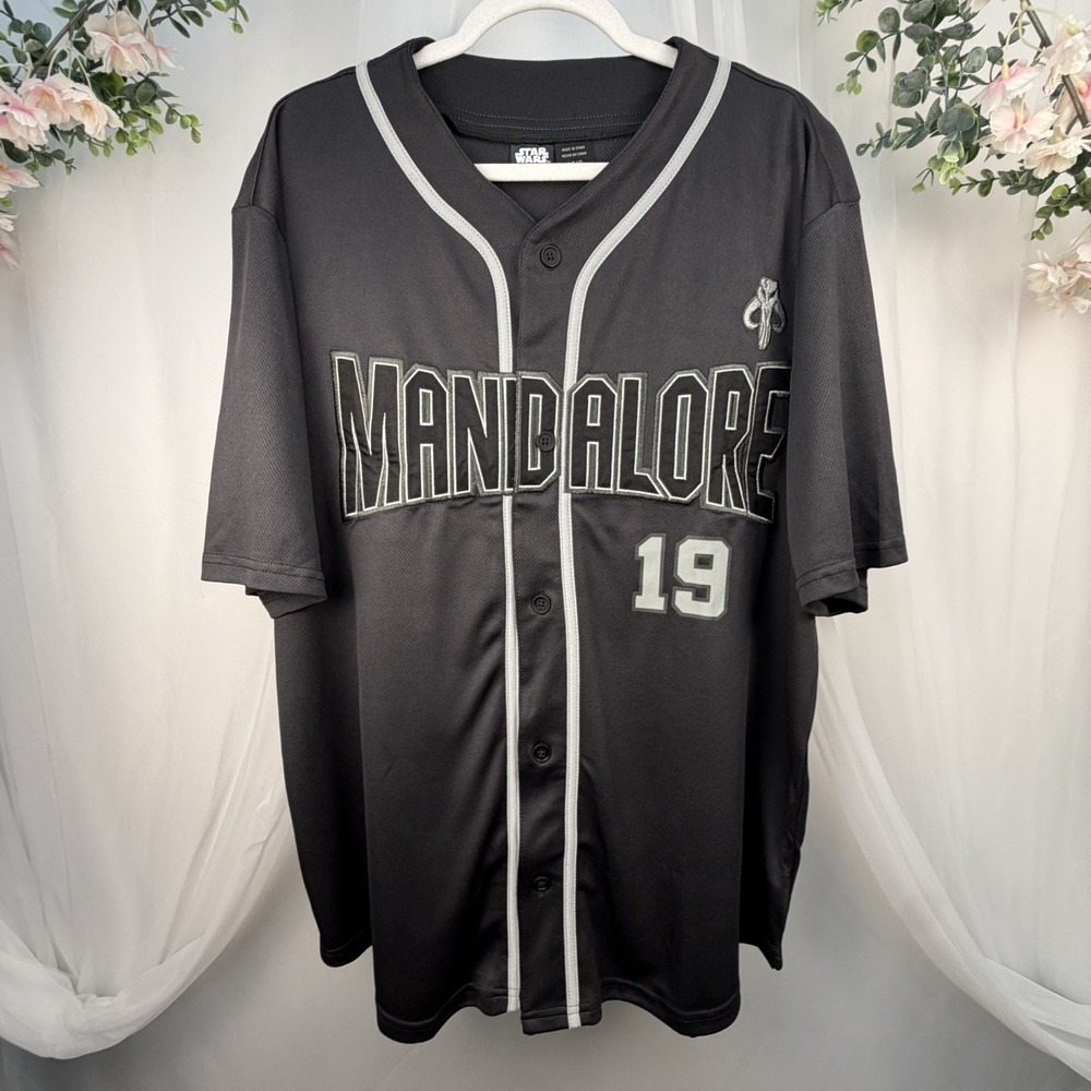 Star Wars Mandalorian Mandalore #19 Large Jersey Adult Black